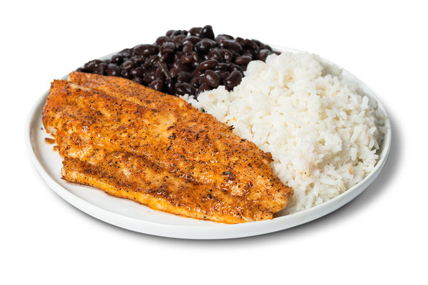 Corvina Platter with rice and beans