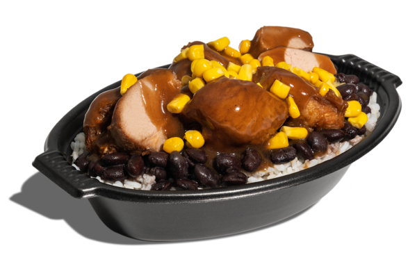 Fried Turkey: Tropichop with Rice and Beans 
