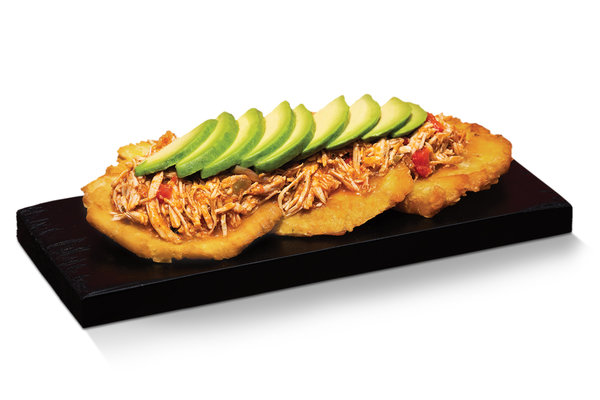 Topped Tostones with Shredded Chicken